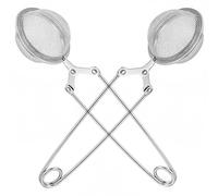 Lot de 2 pinces à thé en acier inoxydable, passoire à thé moderne de haute qualité en acier inoxydable, trous de filtration fins, filtre facile, infuseur à thé peut être utilisé pour filtrer les