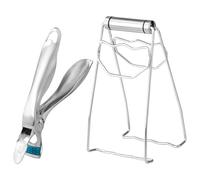 Lot de 2 pinces à vaisselle en acier 304, anti-brûlure, pour poêle, pizza, résistant à la chaleur, ustensile de cuisine multifonction