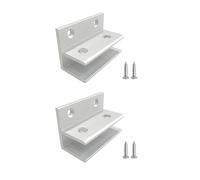 Lot de 2 pinces à verre en forme de F, réglables à 90 degrés en alliage d'aluminium avec vis de serrage 10 mm-12 mm pour armoire, placard, salle de bain, salon