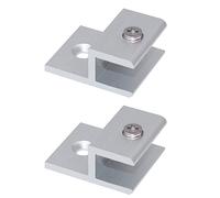 Lot de 2 pinces à verre en forme de H avec bras de serrage épais, en alliage d'aluminium, pinces à fixation murale pour miroir (7-9 mm)
