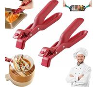 Lot de 2 pinces antidérapantes pour plaque chauffante de cuisine, multifonction et anti-brûlure, pour plaque chaude, four à micro-ondes, ustensiles de cuisine pour poêles, bols et plats - Vert