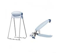 Lot de 2 pinces antidérapantes résistantes à la chaleur pour la manipulation d'ustensiles de cuisine chauds à partir de micro-ondes, fours, grils, cuisinières électriques et autocuiseurs (bleu)