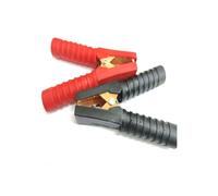 Lot de 2 pinces batterie 200 A, cordons test crocodiles robustes rouges et noirs for alimentation voiture camionnette(Svart)