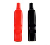 Lot de 2 pinces crocodiles 20 A isolées en acier nickelé - Pointes de test double face pour tests électriques DIY et câbles de mesure robustes et noirs (1 rouge + 1 noir)