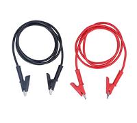 Lot de 2 pinces crocodiles à double extrémité, 20 A, fils de test électriques en laiton et silicone, câble test flexible 4 mm avec clips isolants pour projets électriques