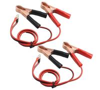 Lot de 2 pinces crocodiles électriques, pinces crocodile isolées 50 A avec fils, câbles de raccordement noirs et rouges pour la réparation automobile, le chargement la batterie, les tests électriq