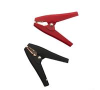 Lot de 2 pinces crocodiles isolées 100 A, connecteurs de test de 90 mm pour batterie de voiture - Rouge et noir