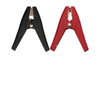 Lot de 2 pinces crocodiles isolées pour pinces crocodiles 100 A90 mm Noir 2 pièces isolées - Avec dents - Léger et pour une connexion simple et rapide