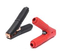 Lot de 2 pinces crocodiles rouges et noires pour voiture, projets électriques, testeur de tension