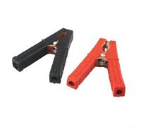 Lot de 2 pinces de batterie de rechange pour câble de démarrage, clips de contact en cuivre avec ressorts épais et dents, poignées isolées pour une utilisation sûre dans les tests électriques