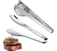 Lot de 2 Pinces de Buffet en Pinces à Servir,Pinces à Spaghetti, Jambon, Filets, Outils Avec Trou de Maille, Pince de Service Pour Salade, Cuisine, Barbecue, Pain Grillé, PâTisserie, Sandwich