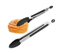 Lot de 2 pinces de cuisine en acier inoxydable - Pinces antidérapantes pour cuisine, barbecue, buffet, salade, service, camping, friture