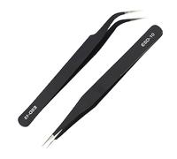 Lot de 2 pinces de précision ESD en acier inoxydable antistatique pour ordinateur, réparation électronique, bijoux, laboratoire, travail de précision