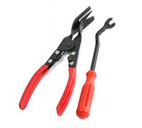 Lot de 2 pinces de retrait d'agrafes robustes, extracteur de clous, extracteur de fixation en acier pour panneau de garniture d'agrafe, pince de retrait de tapisserie d'ameublement, kit de réparation
