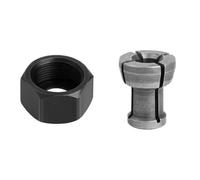 Lot de 2 pinces de serrage avec écrou M17 - Adaptateur de pince en carbure durable for défonceuses, tête de serrage de 6,35/8/10 mm(6.35mm)