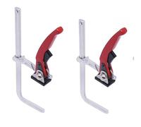 Lot de 2 pinces de serrage de table - 40CR - À cliquet rapide - Diamètre de serrage : 160 mm - Profondeur de serrage : 60 mm - Rouge