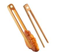 Lot de 2 pinces de service pour fête - 22 cm de long - Pinces à griller magnétiques pour servir, accessoires en bois pour cuisine, camping, buffet, barbecue, fête, dessert, salade, viande, steak