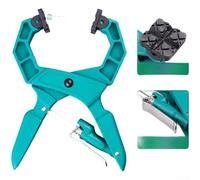 Lot de 2 pinces de travail du bois multifonctionnelles bleu cyan de 175 mm avec libération rapide, coussinets souples réglables pour serrage multi-angle, fonctionnement ergonomique à une main (vert)