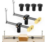 Lot de 2 pinces pour établi de table avec 4 pinces de banc pour chiens - Pour crochet de banc de 20 mm - Mise à niveau du trou de 20 mm - Pince de fixation rapide en laiton - Étau de bureau