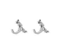 Lot de 2 pinces pour feux de scène faciles à installer et robustes Argenté 15 x 11 x 3 cm
