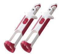 Lot de 2 pinces pour plaque chauffante, 2 en 1, double tête anti-brûlure, clip de support bol avec tête en silicone, pinces cuisine antidérapantes pour la cuisine, les bols service et les