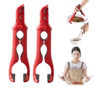 Lot de 2 pinces pour plaque chauffante, 3 en 1 anti-brûlure, pince multifonction anti-brûlure, pince multi-angle Hot P-Late G-Rippers, pince à bol H-ot pour bols, poêles, plats