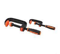 Lot de 2 pinces robustes en G pour le travail du bois, outils de serrage en plastique à positionnement rapide