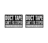 Lot de 2 pin's avec citation amusante - « Duct Tape Can't Fix Stupid But It Can Muffle the Sound » - Broche sarcasme humoristique pour homme et femme, cadeau pour sac à dos, veste, vêtements