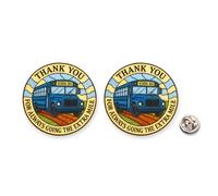 Lot de 2 pin's avec inscription « Thank You for Always Going Extra Mile » - Motif bus scolaire - Pour anniversaire, Thanksgiving, retraite, Noël, rentrée scolaire