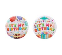 Lot de 2 Pin's C'est Mon Anniversaire pour Garçons et Filles, 5,8cm Badge Anniversaire Accessoires de Fête pour la Décoration Tenues (Style 3)