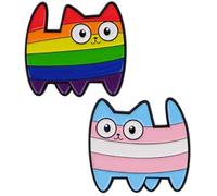 Lot de 2 Pins Chat LGBTQ Arc-En-Ciel, Accessoires Pride Month, Ansteckers pour Sac & Vêtements, Cadeaux Solidaire Créatifs