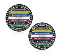 Lot de 2 pin's d'honneur de premier intervenant, broche en alliage de zinc et verre, cadeau de reconnaissance de la police, pompier, infirmière, militaire