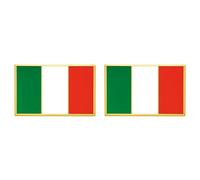 Lot de 2 Pins Drapeau Italien Doré en Métal Émaillé pour Vêtements | Broche Élégante Italie | Accessoire Patriotique | Pin's Souvenir National | Kit Supporter Homme Femme | Drapeaux Pays Italia