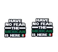 Lot de 2 pin's en alliage avec drapeau mexicain « Have No Fear The Mexican Is Here » - Accessoires de fête nationale
