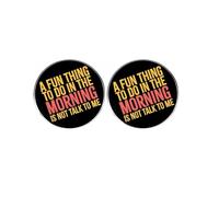 Lot de 2 pin's en émail « A Fun Thing To Do In The Morning Is Not Talk To Me » - Inscription humoristique en anglais - Inscription « Lazy Bed Time »