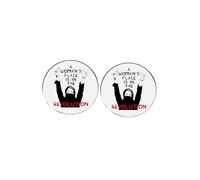 Lot de 2 pin's en émail « A Woman's Place is In the Revolution » avec phrase anglaise féministe puissante, badge en alliage pour femmes