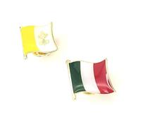 Lot de 2 pin's en métal émaillé Motif drapeau italien du Vatican Europe