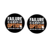 Lot de 2 pin's Failure is Always an Option - Badge humoristique avec citation de chat - Épingles de motivation pour encouragement et auto-réflexion
