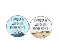 Lot de 2 pin's « I Wanna Be Where the People Aren't » - Épinglettes en alliage de métal pour voyage et aventure