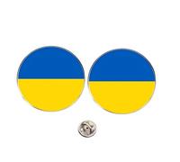 Lot de 2 pin's ronds en alliage avec drapeau de l'Ukraine, accessoires patriotiques pour le jour de l'indépendance, la fête nationale, support avec l'Ukraine