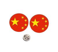 Lot de 2 pin's ronds en alliage de 3 cm avec drapeau chinois pour la fête des patriotes, la fête nationale, les souvenirs de voyage