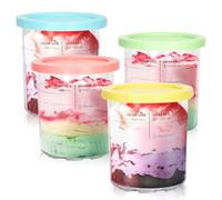 Lot de 2 pintes de crème glacée Ninja Creami Deluxe NC500 NC501 pour machine à crème glacée Ninja Delux, conteneurs Ninja Creami Deluxe pouvant contenir 680,4 g d'aliments, passent au lave-vaisselle