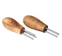 - Lot de 2 piques D.O.M. - Pour épi de maïs ou pomme de terre - Avec manche en bois d'olivier