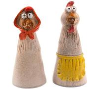 Lot de 2 piquets de clôture en céramique - pour clôture - 2 pièces - Dimensions d'un Tabouret de clôture : 11,5 x 9,8 x 21 cm