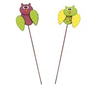 Lot de 2 piquets de Jardin pour jardinière décorations de Hibou Panneau de Hibou Piquet de Jardin Hibou