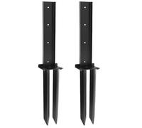 Lot de 2 piquets de réparation de poteaux de clôture en acier robuste avec ancrage au sol, pour fixer des poteaux en bois inclinés ou cassés, piquet durable pour un soutien sûr