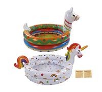 Lot de 2 piscines gonflables en PVC pour enfants, pliable, portable, mini piscine en forme d'animal mignon, piscine gonflable pour bébé pour la maison et le jardin