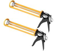 Lot de 2 pistolets à calfeutrer en silicone de 310 ml | UNGFEI Pistolet squelette robuste pour rénovation de la maison, jaune, 33 x 19 cm