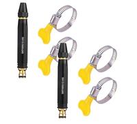 Lot de 2 pistolets à eau haute pression avec buse booster pour arrosage du jardin, lavage de voiture, nettoyage du sol et toilettage des animaux de compagnie, avec 2 colliers de serrage