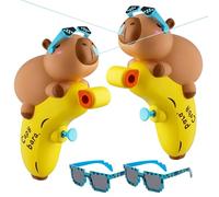 Lot de 2 pistolets à eau pour enfants avec lunettes de soleil - Petits pistolets à eau de 6 à 8 m - Parfait pour la piscine, la plage, les jeux d'eau en plein air - Pour filles et garçons